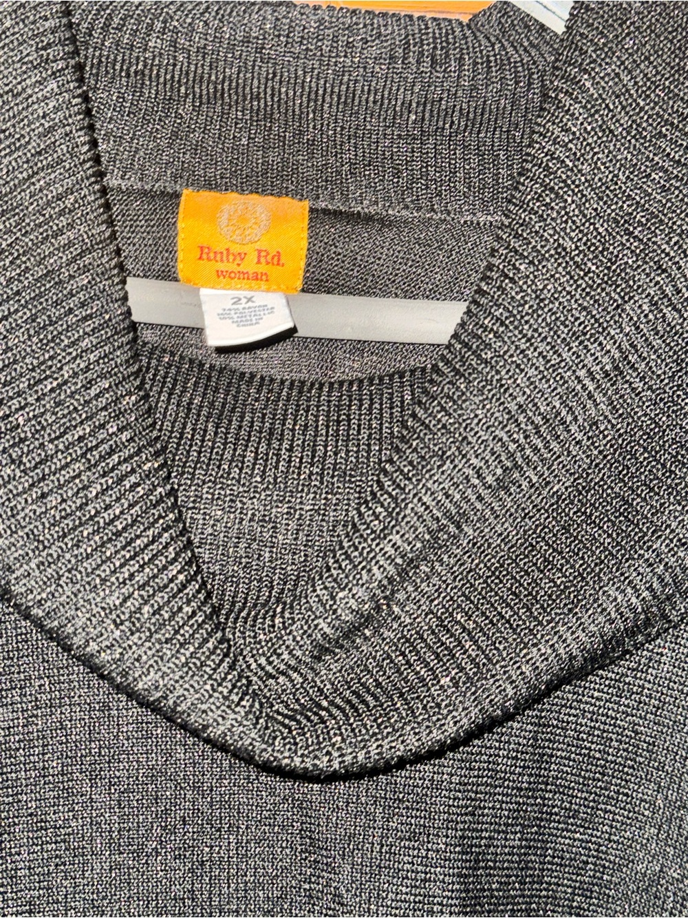 Ruby Rd. Black Metallic Knit Sweater - Picture 3 of 5